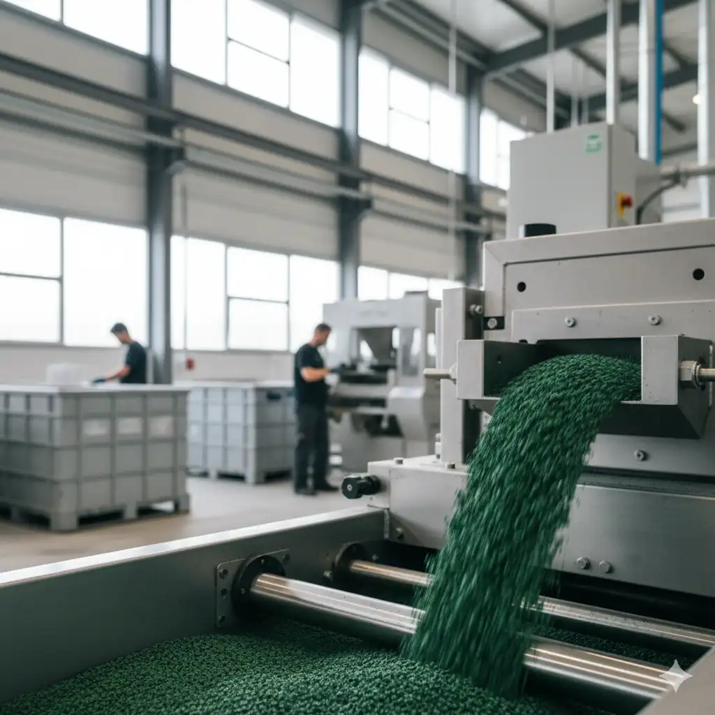 Kreislauff&auml;hige Materialprobe auf wei&szlig;em Marmor