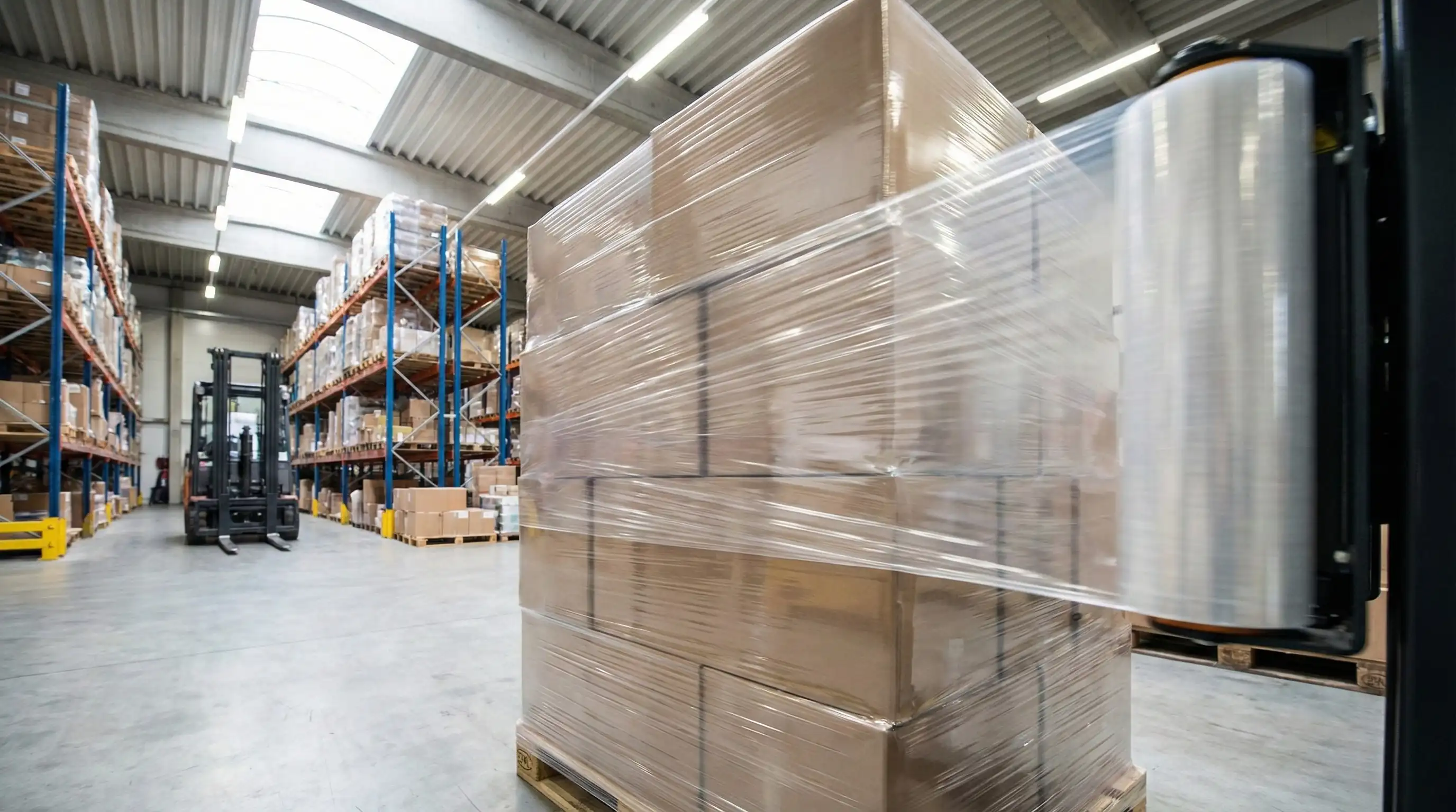 Stretchfolie im Einsatz